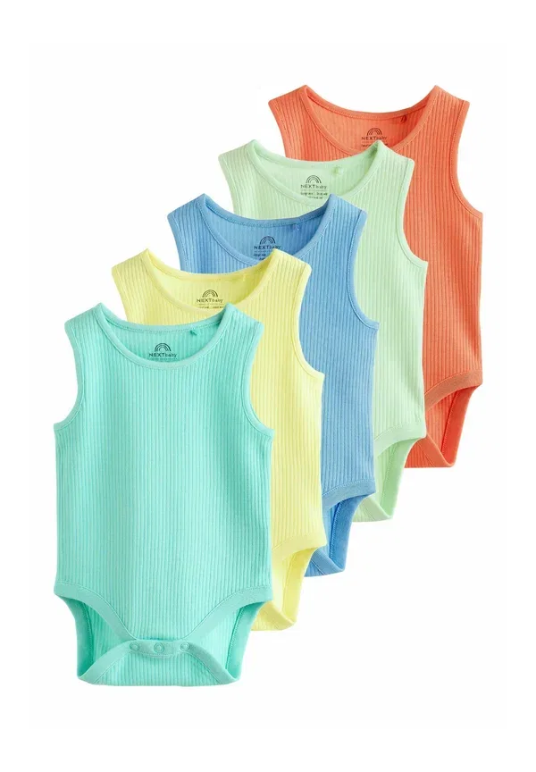 Боди-слип 5 штук Regular fit Next, Green/Blue/Yellow, синий/зеленый/желтый