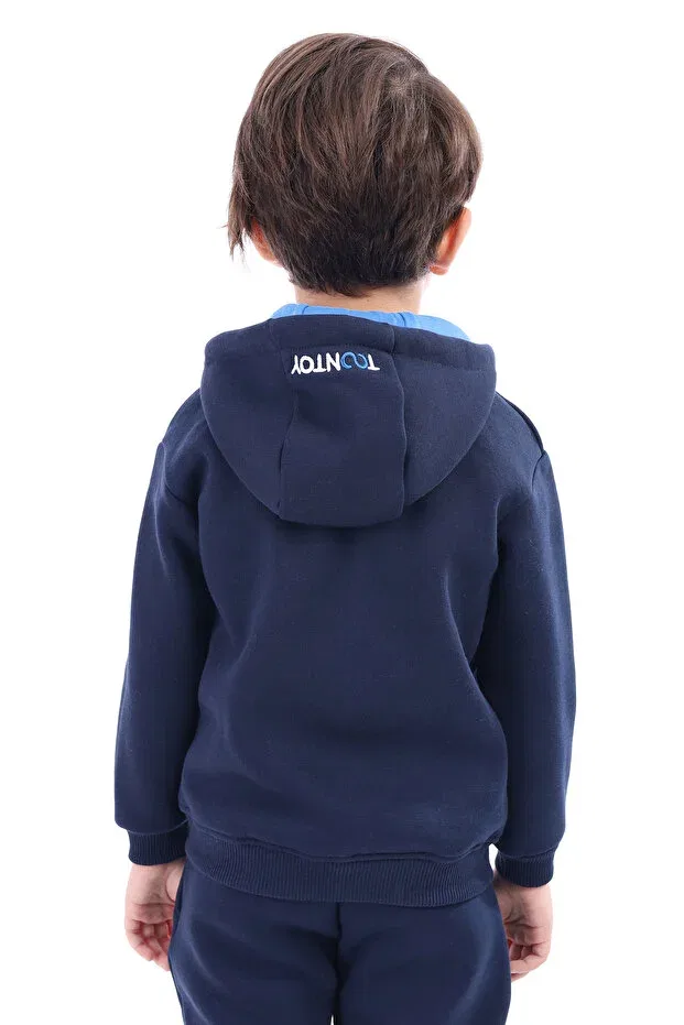 Детский кардиган с вышивкой Unisex kids embroidered cardigan Toontoy, Navy Blue — фото 2