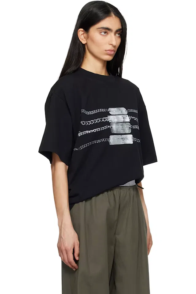 Черная футболка оверсайз с графическим принтом Alexander Wang — фото 2