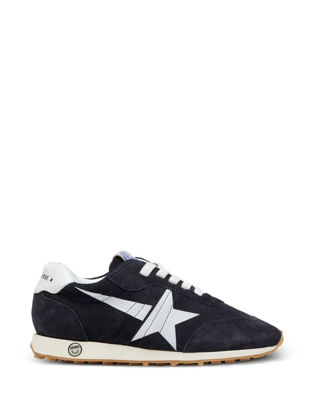 Кроссовки Marathon в белую звезду Golden Goose Kids, синий