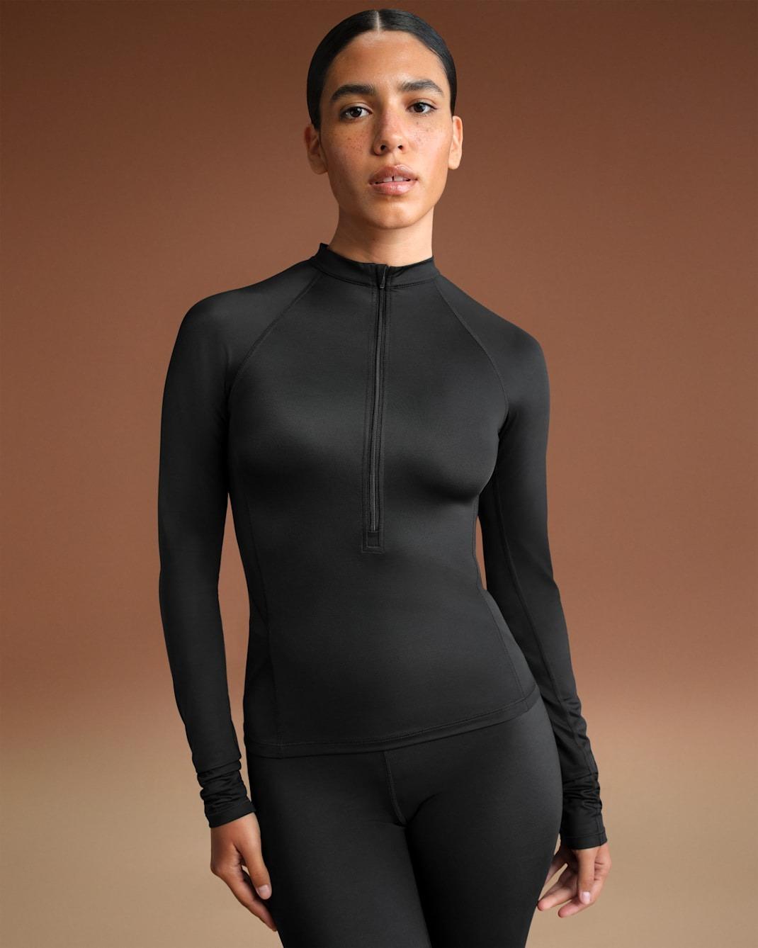 

Лонгслив NikeSKIMS Shine Women's Long-Sleeve Half-Zip, черный