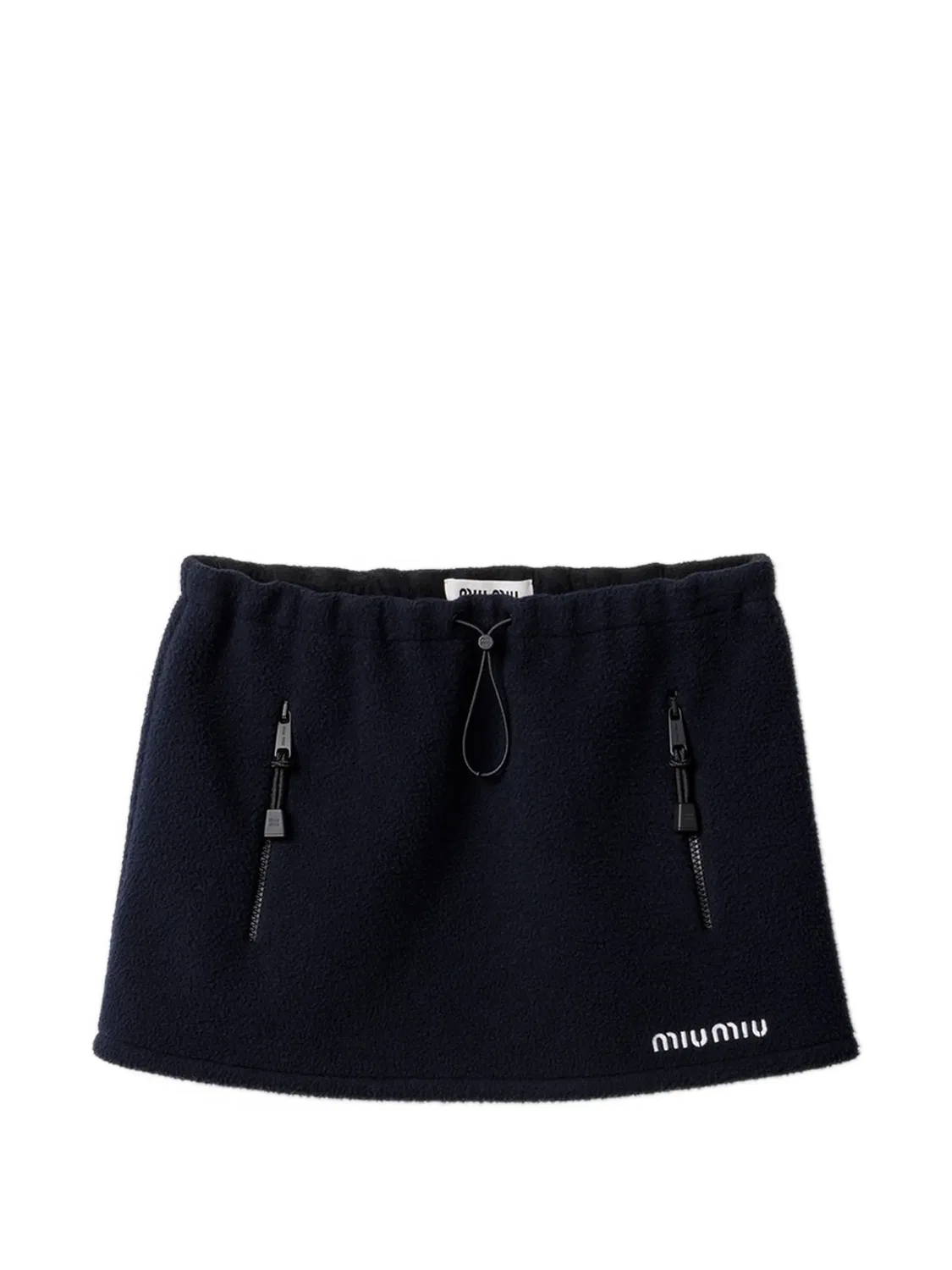 Мини-юбка из флиса Miu Miu, темно-синий
