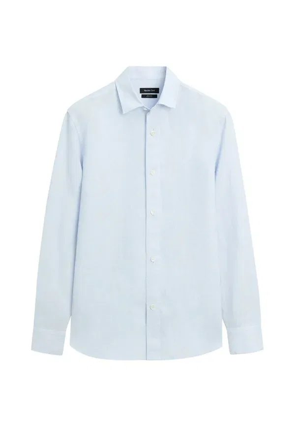 Рубашка льняная Shirt Massimo Dutti, light blue, светло-голубой — фото 4