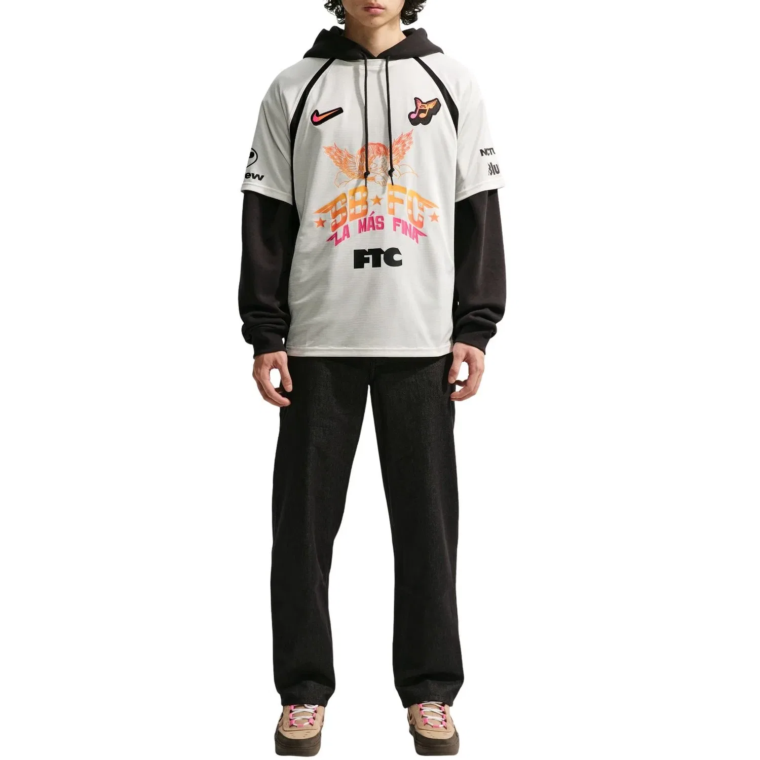 Мужская джерси Nike SB Skate Jersey Sail Black, белый — фото 2