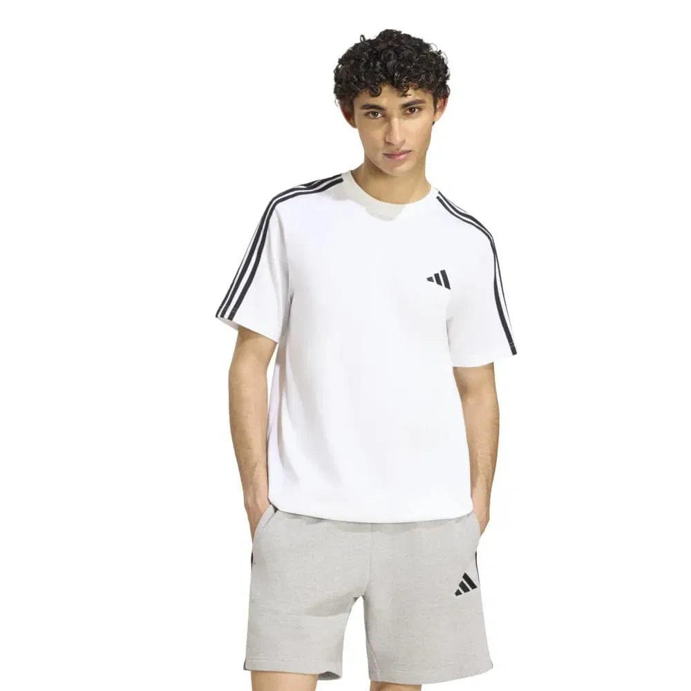 Мужская футболка с коротким рукавом с принтом 3-Stripes Adidas, White