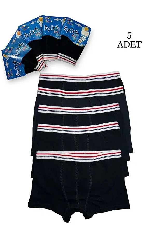 Детские боксеры для мальчиков хлопковые 5 шт Bydon, Black