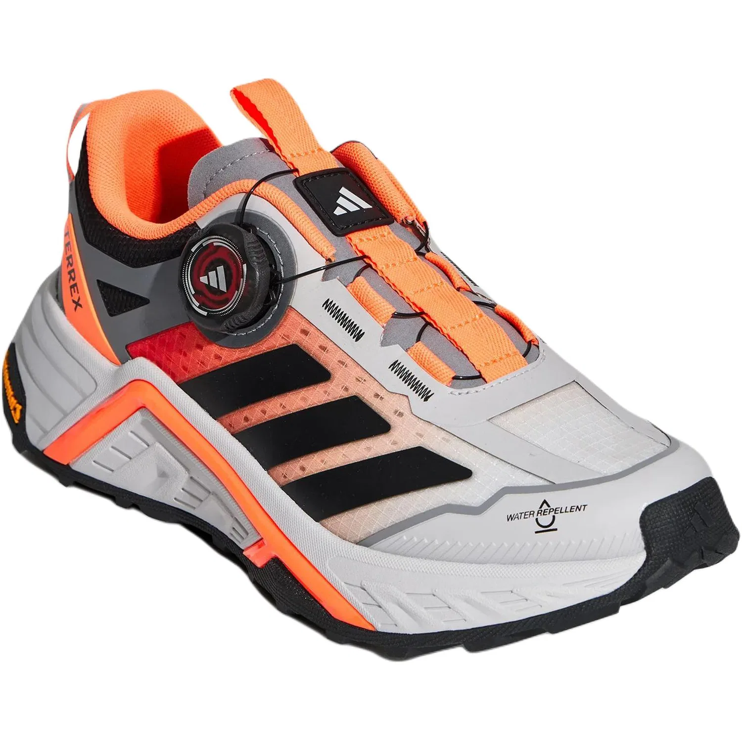 Детские кроссовки для активного отдыха Free Hiker Adidas, Light Gray Black Bright Orange Yellow — фото 4