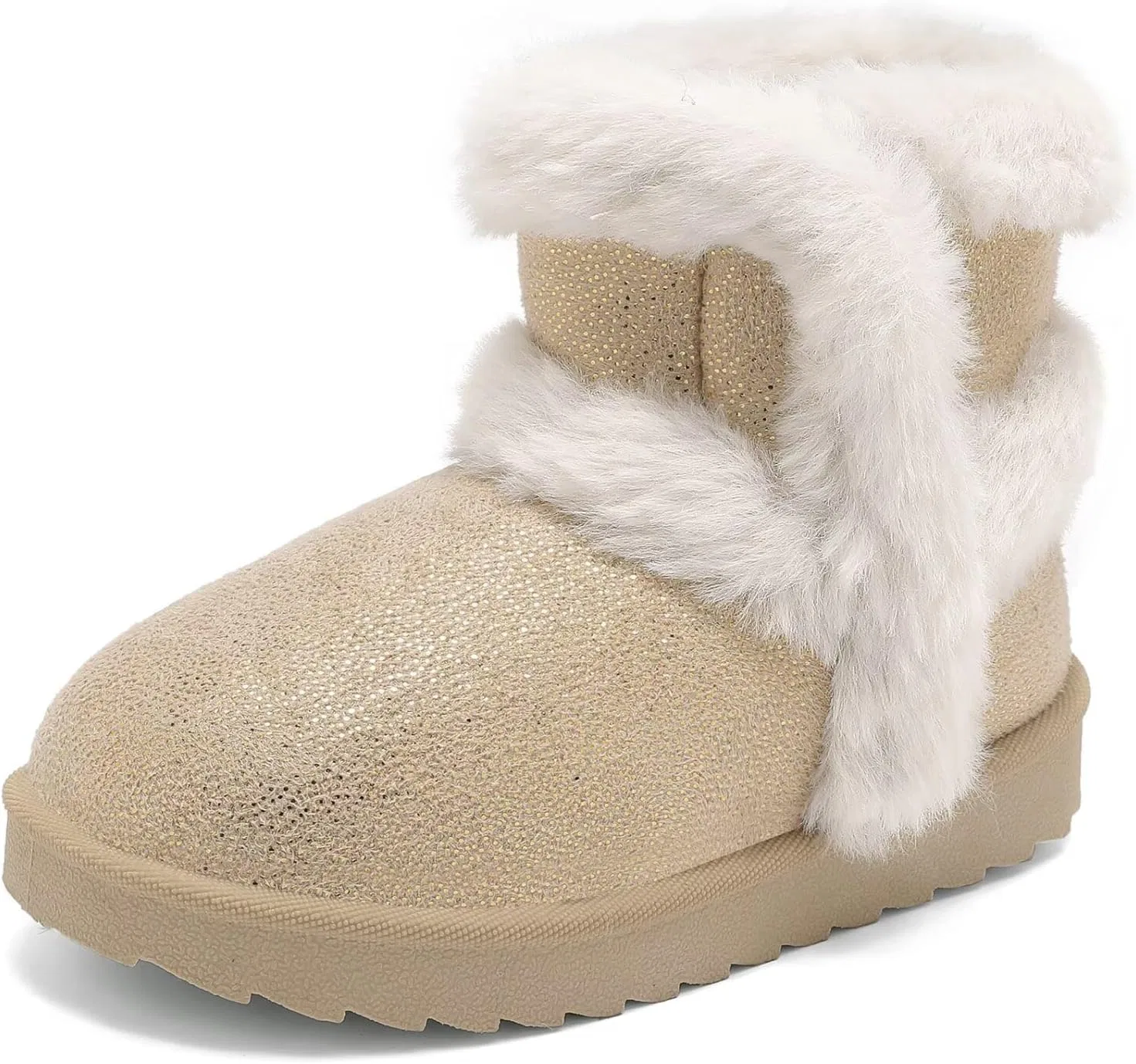 Детские ботинки для девочек с мехом Cubufly, Beige