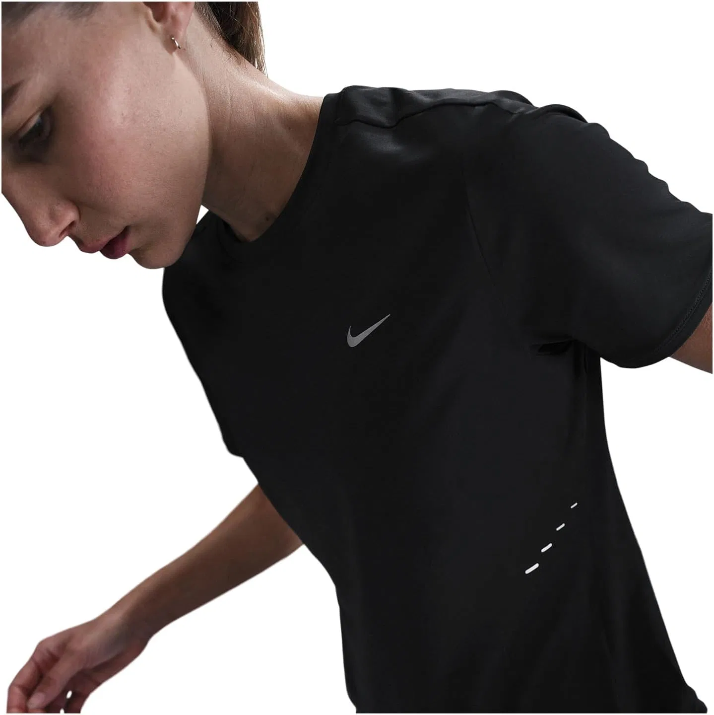 Женская беговая футболка Swift Dri-fit Nike, Black/Reflective Silver — фото 4