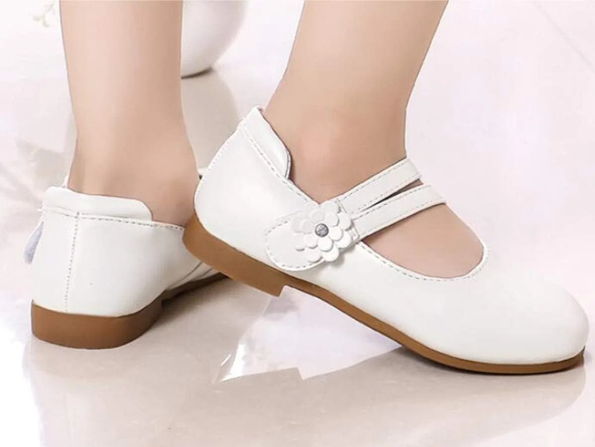 Детские туфли Мэри Джейн с принтом Princess Uniform School Ballet Flower LFHT, White — фото 3