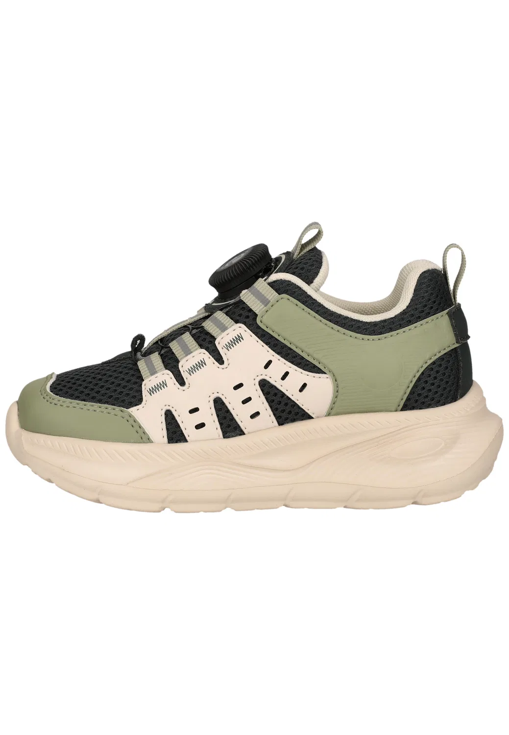 Детские кроссовки с системой быстрой шнуровки Resus Zigzag, Grun Beige Dunkelgrun