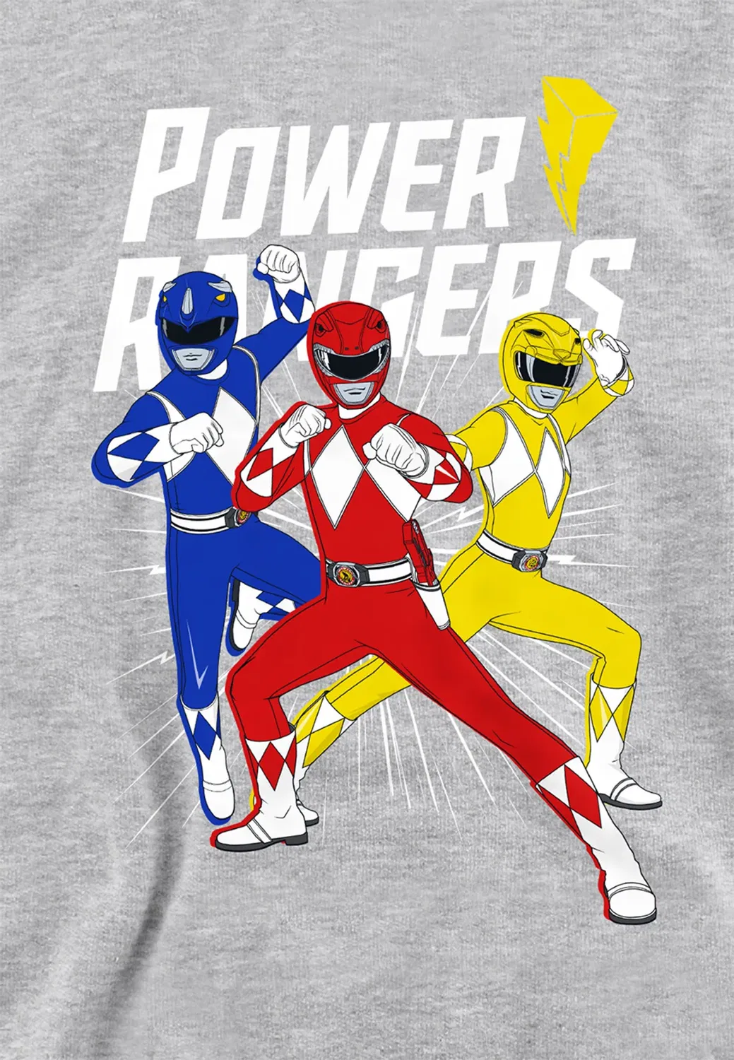 Детский пуловер-худи с принтом Power Rangers Trio Hasbro, Grey — фото 2