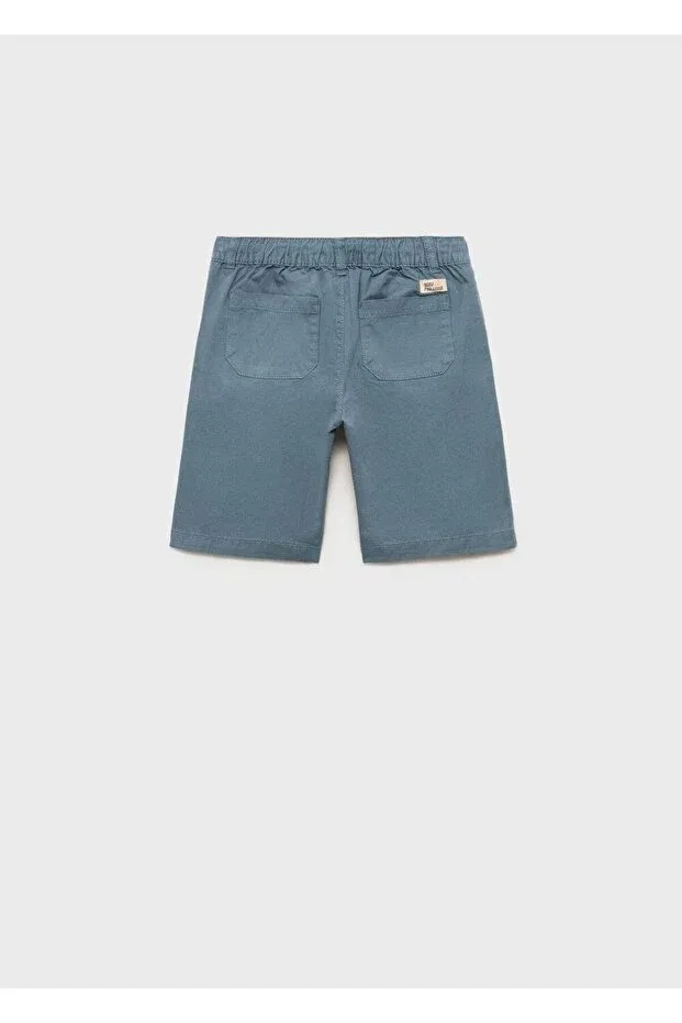 Детские шорты для мальчиков хлопковые Mango Kids, Blue — фото 4