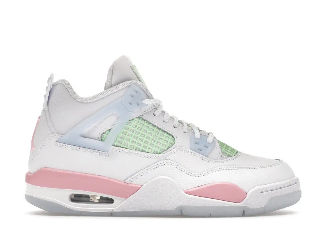 Детские кроссовки Lifestyle с принтом Jordan 4 Retro Valentines Day 2026 GS Jordan, White/Medium Soft Pink/Half Blue/Vapor Green