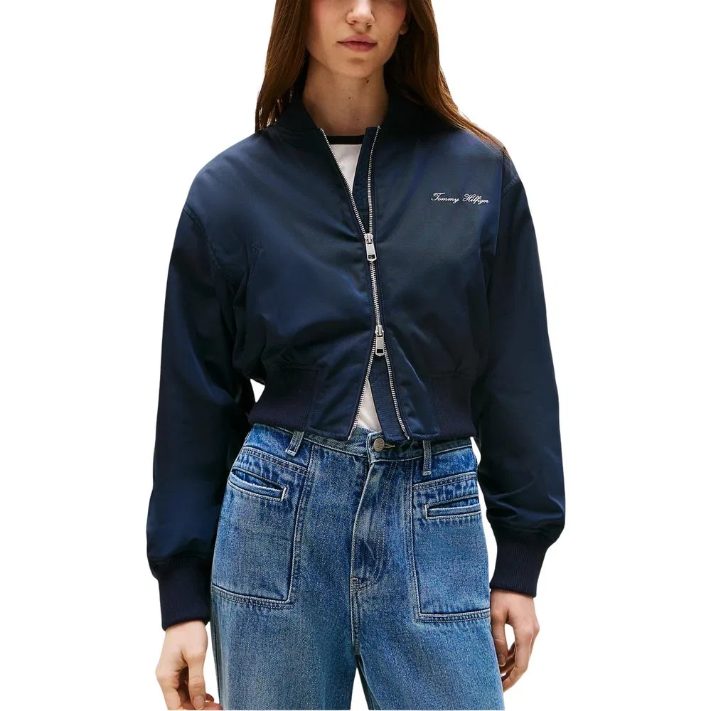 Женский бомбер без рукавов с эластичными краями Blue Recycled Polyester Tommy Hilfiger, Blue