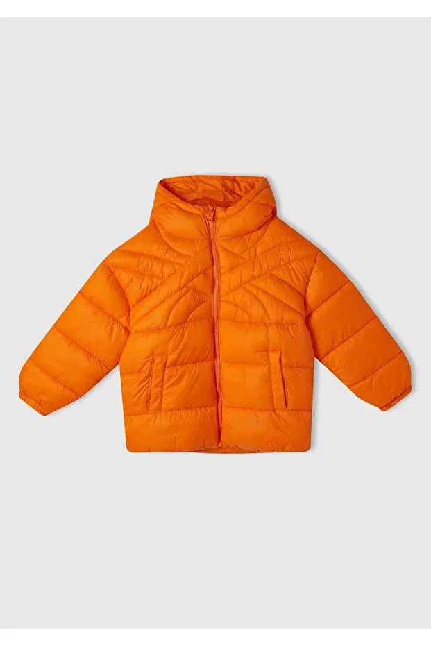 Детское пальто для девочек с принтом Benetton Logo Embroidered United Colors Of Benetton, Orange