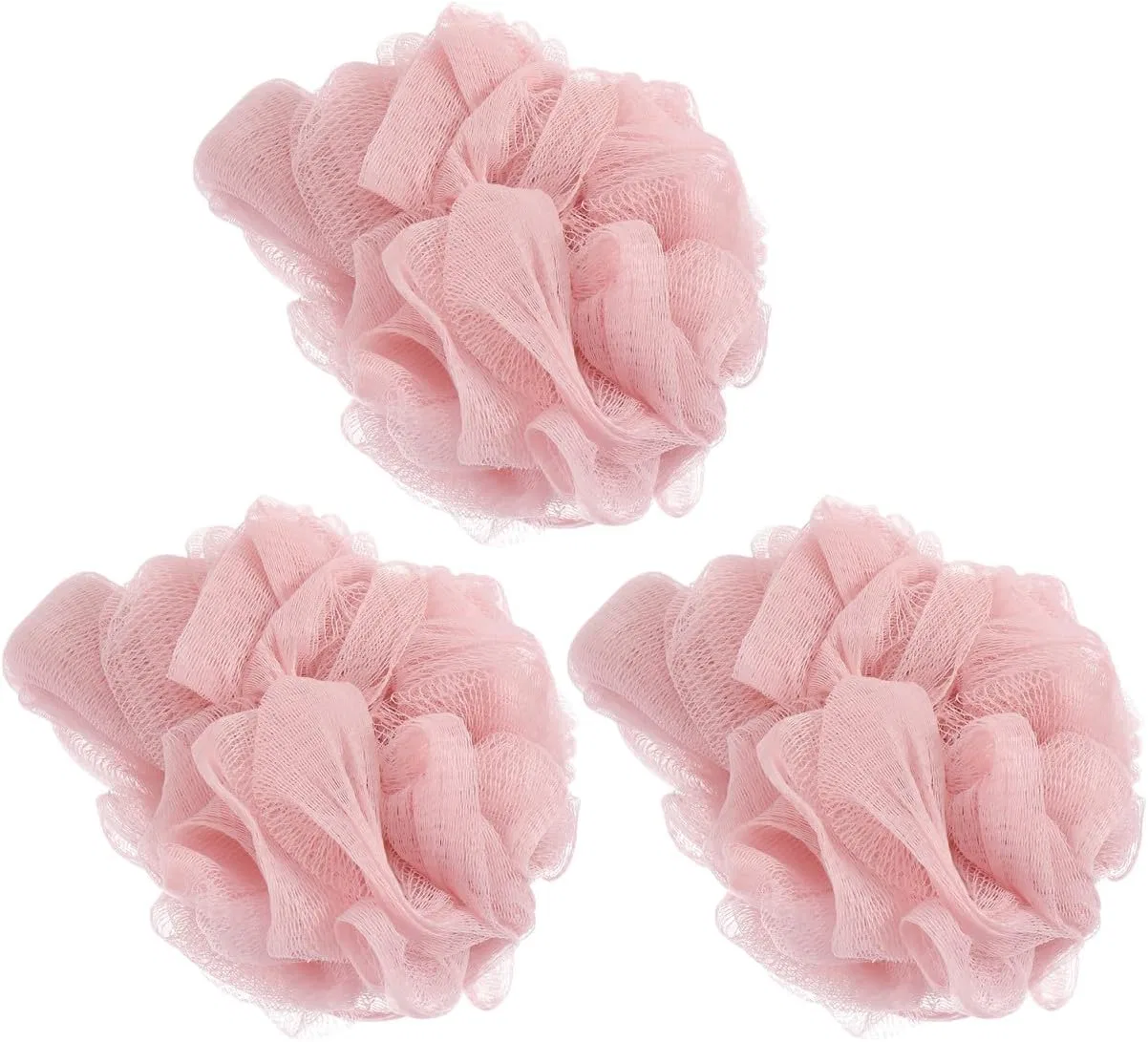 Мочалка для душа BATHVEVE, 3 шт, 16x12x3 см, Розовый