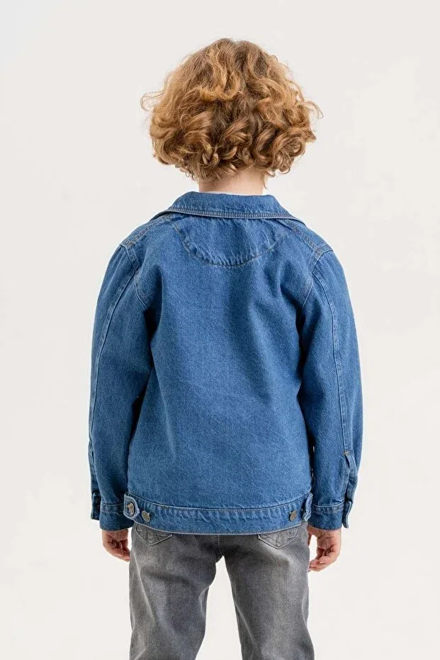 Детская куртка джинсовая с длинным рукавом Dazzledkids, Blue — фото 4