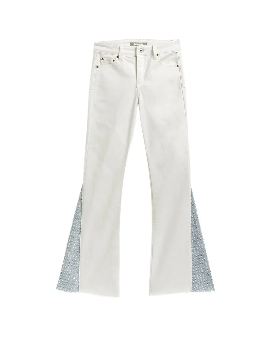 Детские брюки-клеш с необработанным низом и перфорацией Tractr Jeans, синий