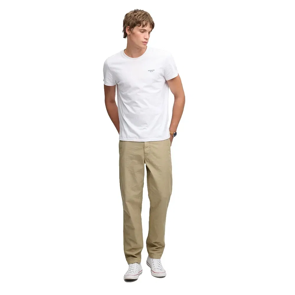 Мужские брюки-чинос Superdry Tapered Washed, Beige — фото 4