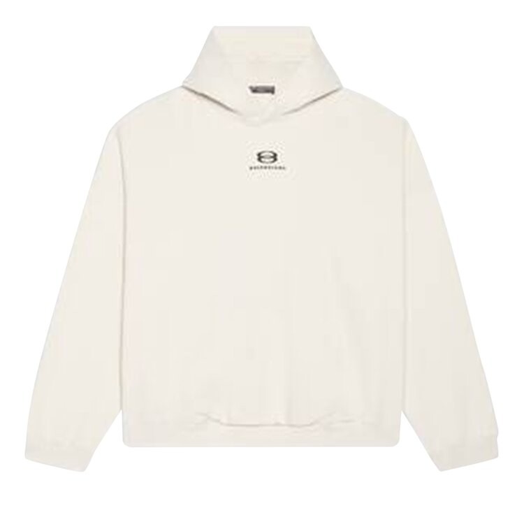 

Худи Balenciaga Wide Fit Hoodie 'Chalky White/Black', белый