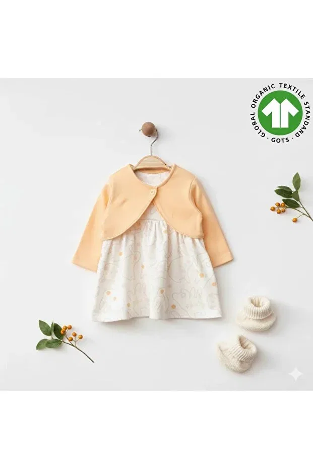 Детское платье для девочек с длинным рукавом Rabbit meadow organic bolerolu baby dress The Nest Kids, Multicolor