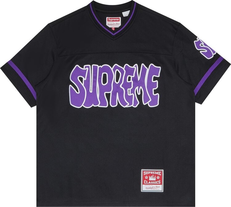 

Футболка Supreme x Mitchell & Ness Football Jersey 'Black', черный