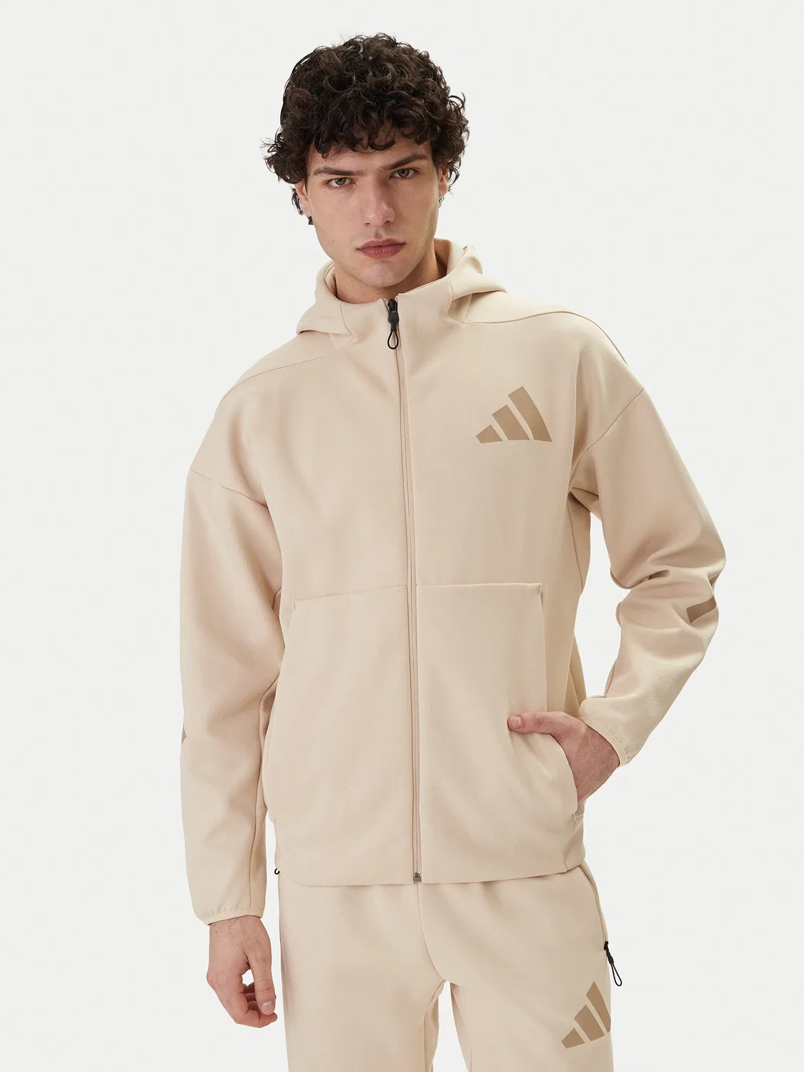 Мужская толстовка стандартного кроя Z.N.E Adidas, бежевый