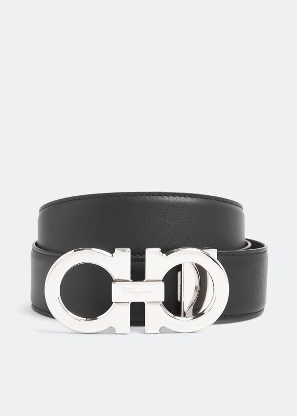 

Ремень FERRAGAMO Reversible Gancini belt, черный