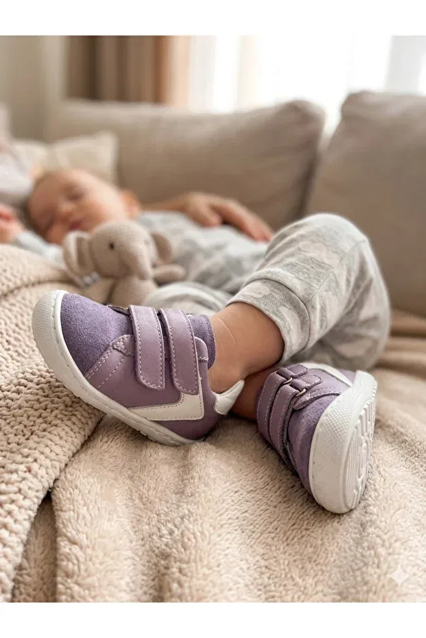 Детские ортопедические ботинки для новорожденных из натуральной кожи Care Nuh Kids, Lilac — фото 4