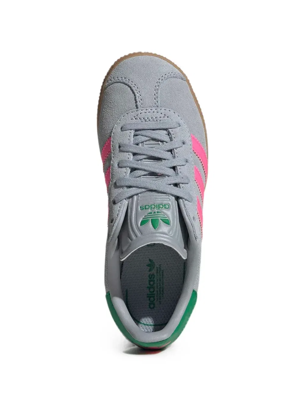 Кроссовки Gazelle на шнуровке Adidas Kids, серый — фото 4