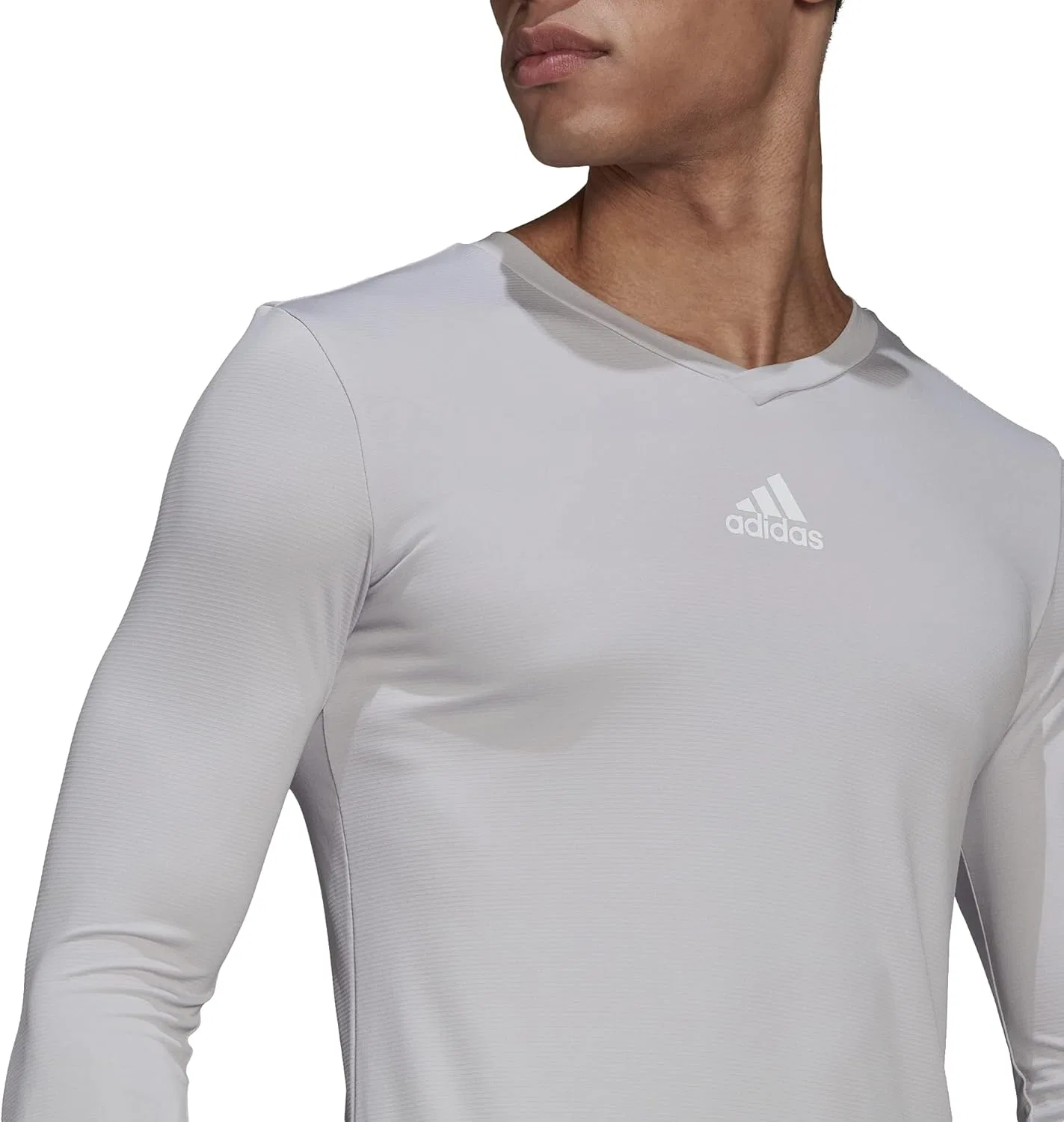 Мужская базовая футболка с длинным рукавом Team Base Tee adidas, Light Grey — фото 3
