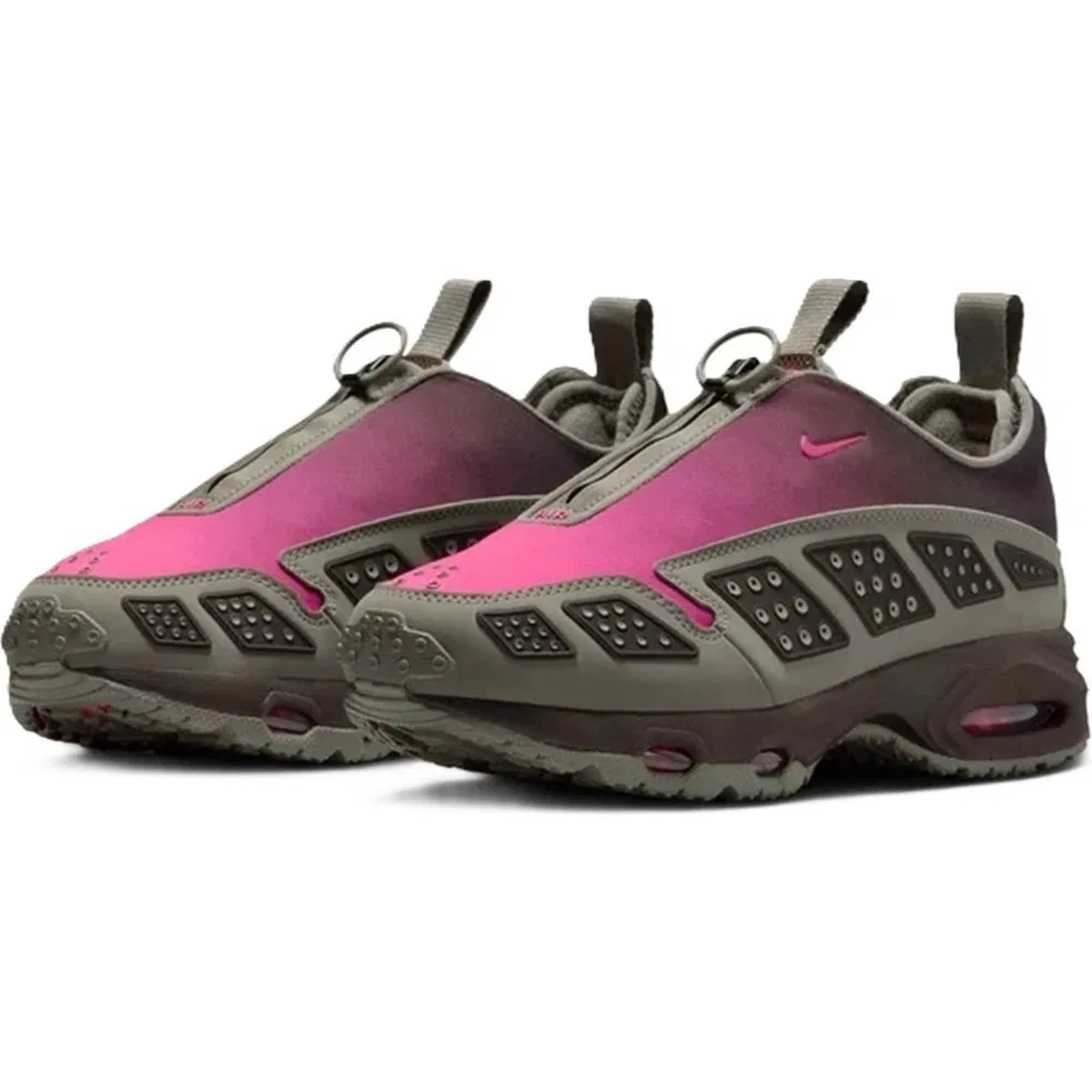 Детские спортивные кроссовки с фермуаром и скрытой шнуровкой Air Max Sndr Light Army Nike — фото 3
