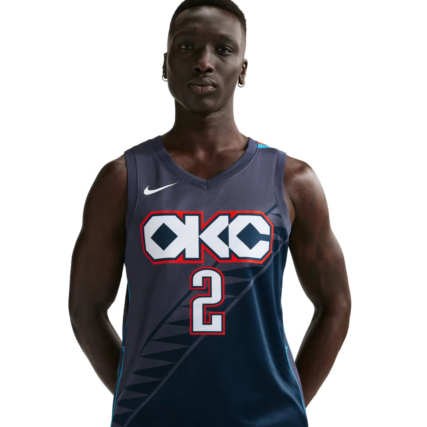Джерси баскетбольное с принтом Swingman Oklahoma City Thunder Shai Gilgeous-Alexander Nike, серый — фото 2
