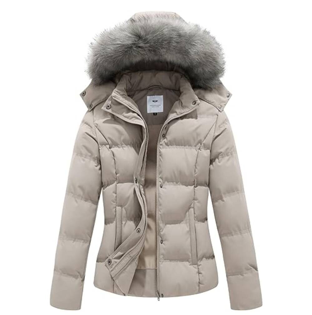 

Стеганая утепленная куртка со съемным капюшоном GGleaf, бежевый