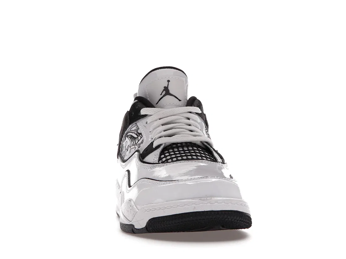 Детские кроссовки Lifestyle Jordan 4 Retro Jordan, White/Black-Volt — фото 2