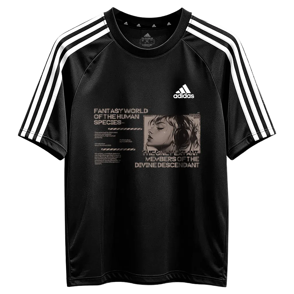 Женская футболка с принтом Football T Shirts Adidas, черный