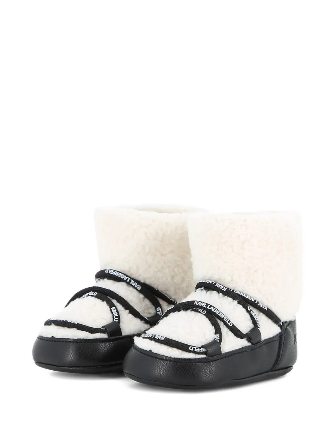 Пинетки из шерпы с логотипом Karl Lagerfeld Kids, нейтральные цвета