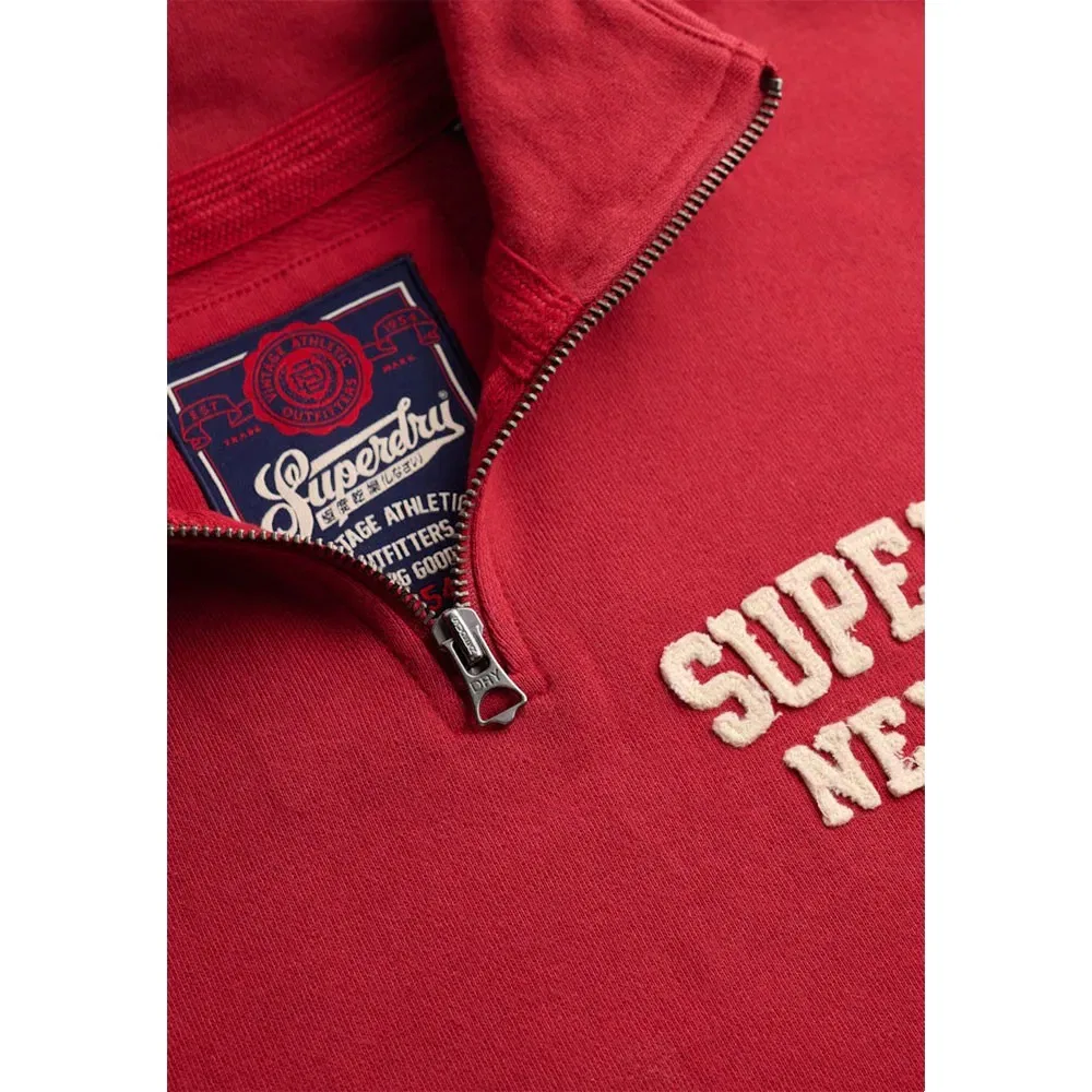 Свитшот с полузастежкой Vintage Athletic Superdry, красный — фото 4