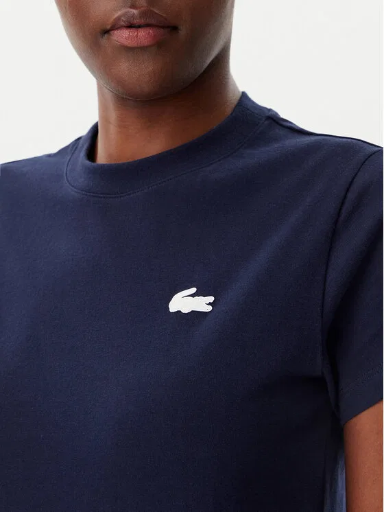 Футболка Lacoste темно-синяя slim fit — фото 4