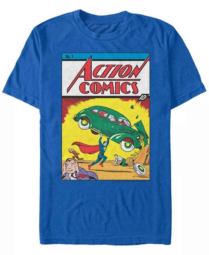 

Мужская футболка с короткими рукавами и комиксами DC Superman Action Comics Number One Fifth Sun