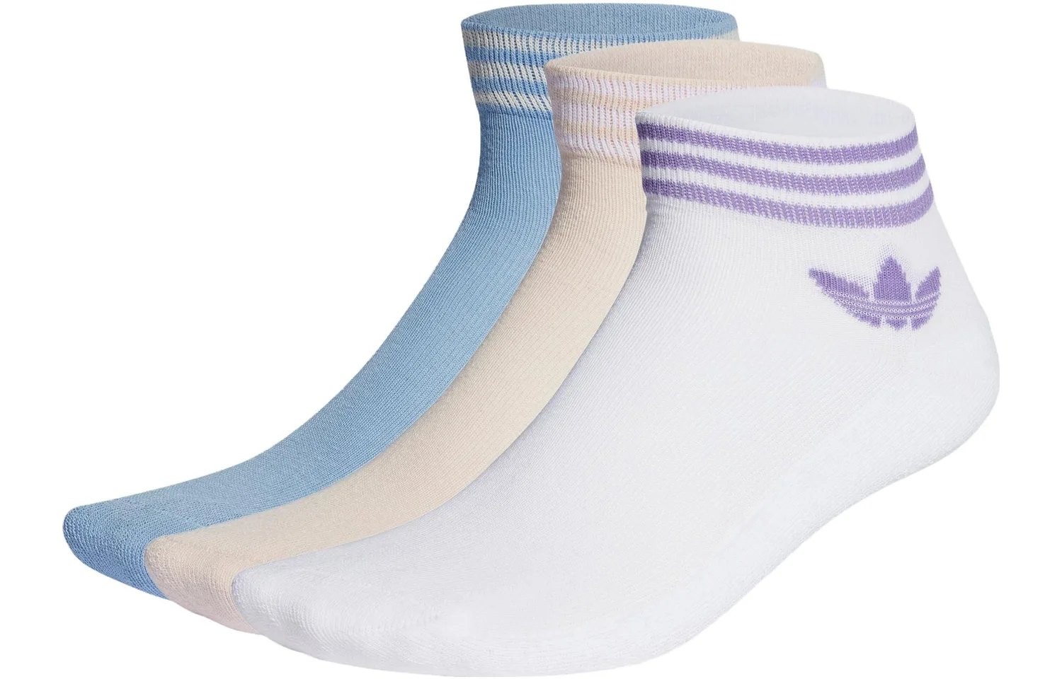 Носки низкие унисекс, набор из 3 пар Adidas, 3 Pack (White+Lace+Flesh)