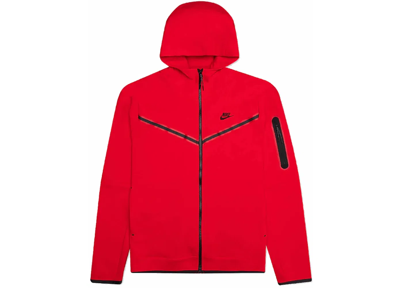 Детская худи на молнии Nike Tech Fleece, University Red/Black