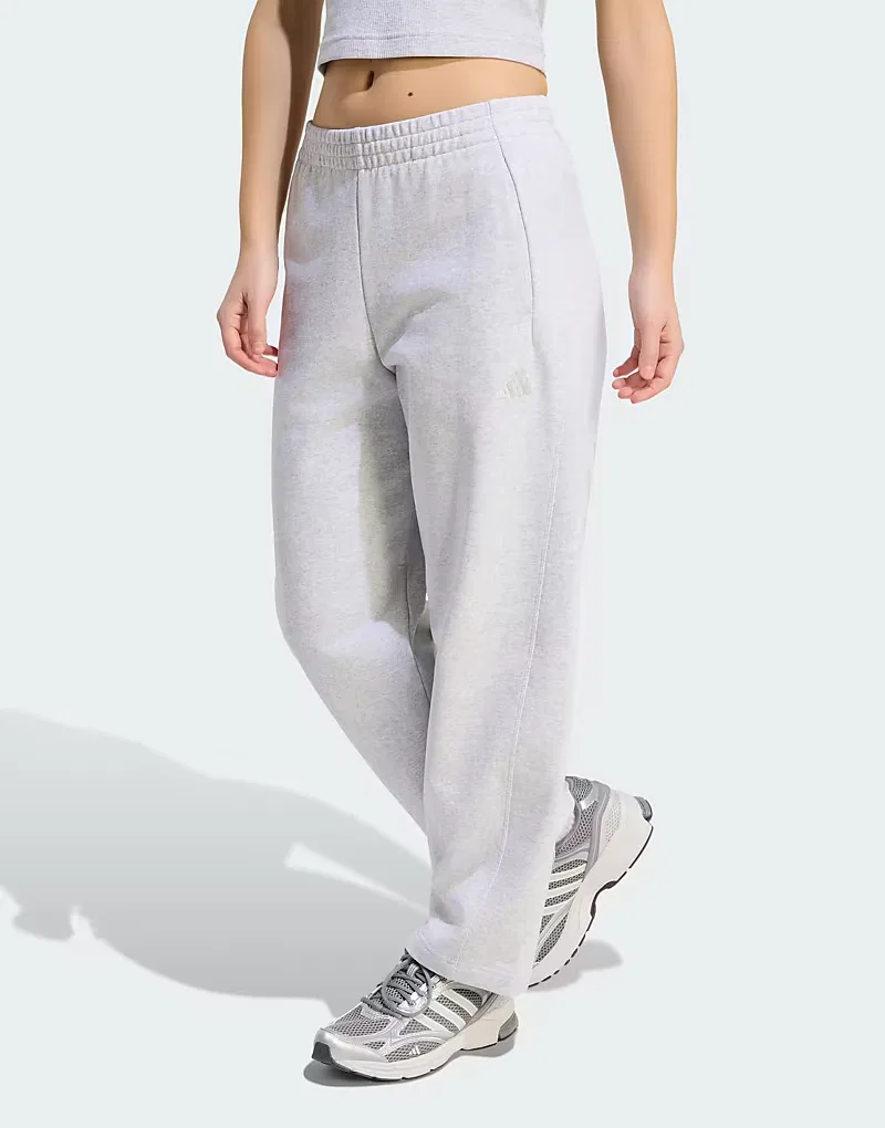 Спортивные брюки Adidas Performance Adidas с маленьким логотипом, светло-серый меланж