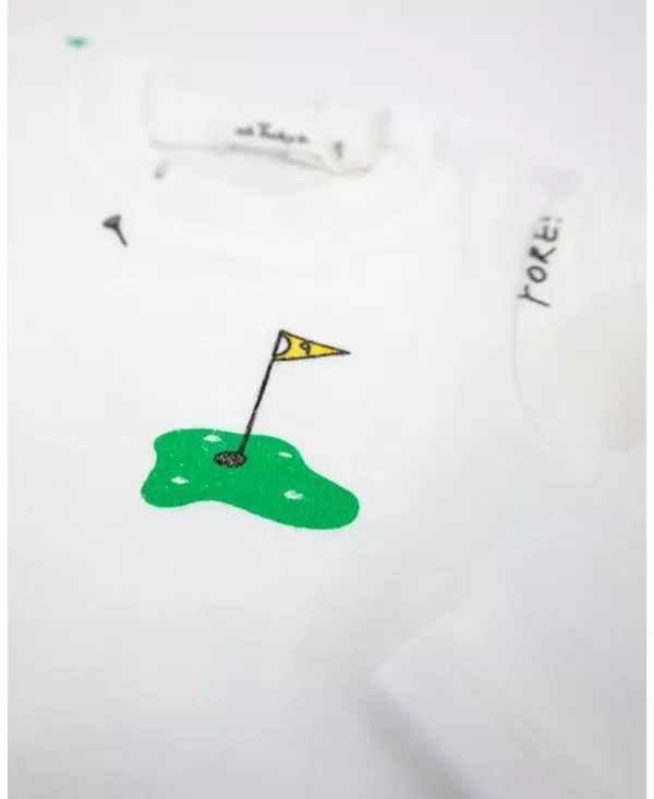 Детский комплект для мальчиков с принтом Golf Print Oh Baby!, кремовый — фото 3