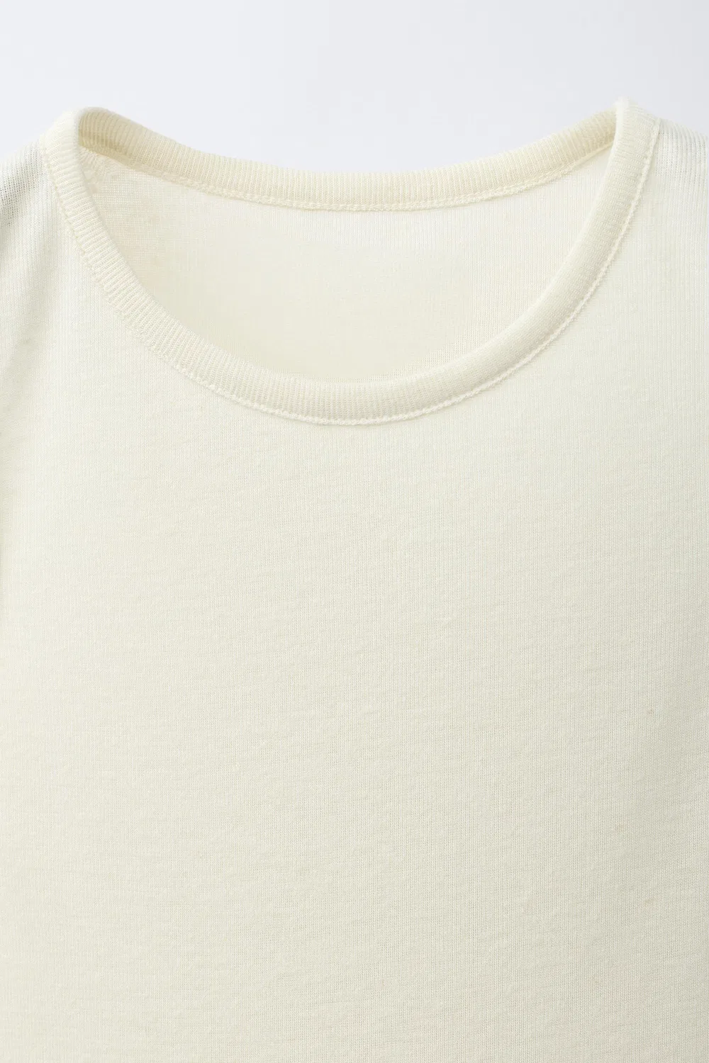 Футболка из смеси льна ZARA, Vanilla — фото 3