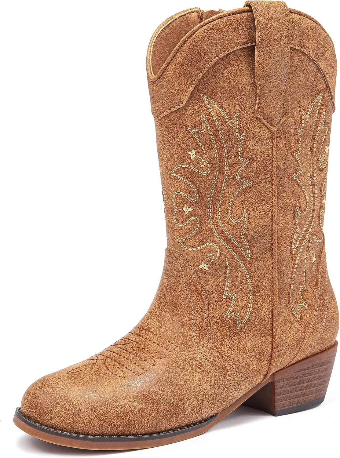 Детские сапоги для девочек с принтом ковбойским Motasha, Classic Brown