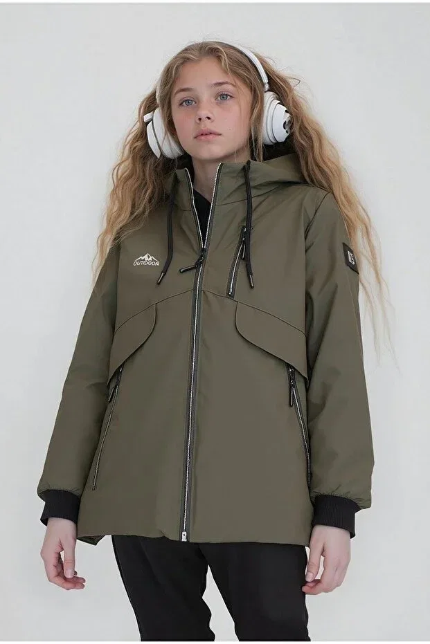Детское пальто для девочек водонепроницаемое Basics Sivaist, Green
