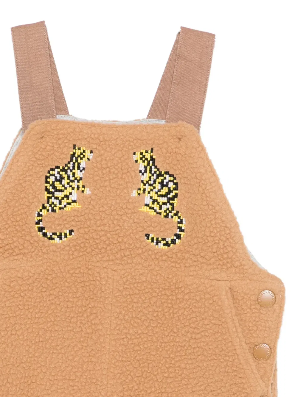 Полукомбинезон с вышивкой Tiger Stella McCartney Kids, цвет Camel Brown — фото 3