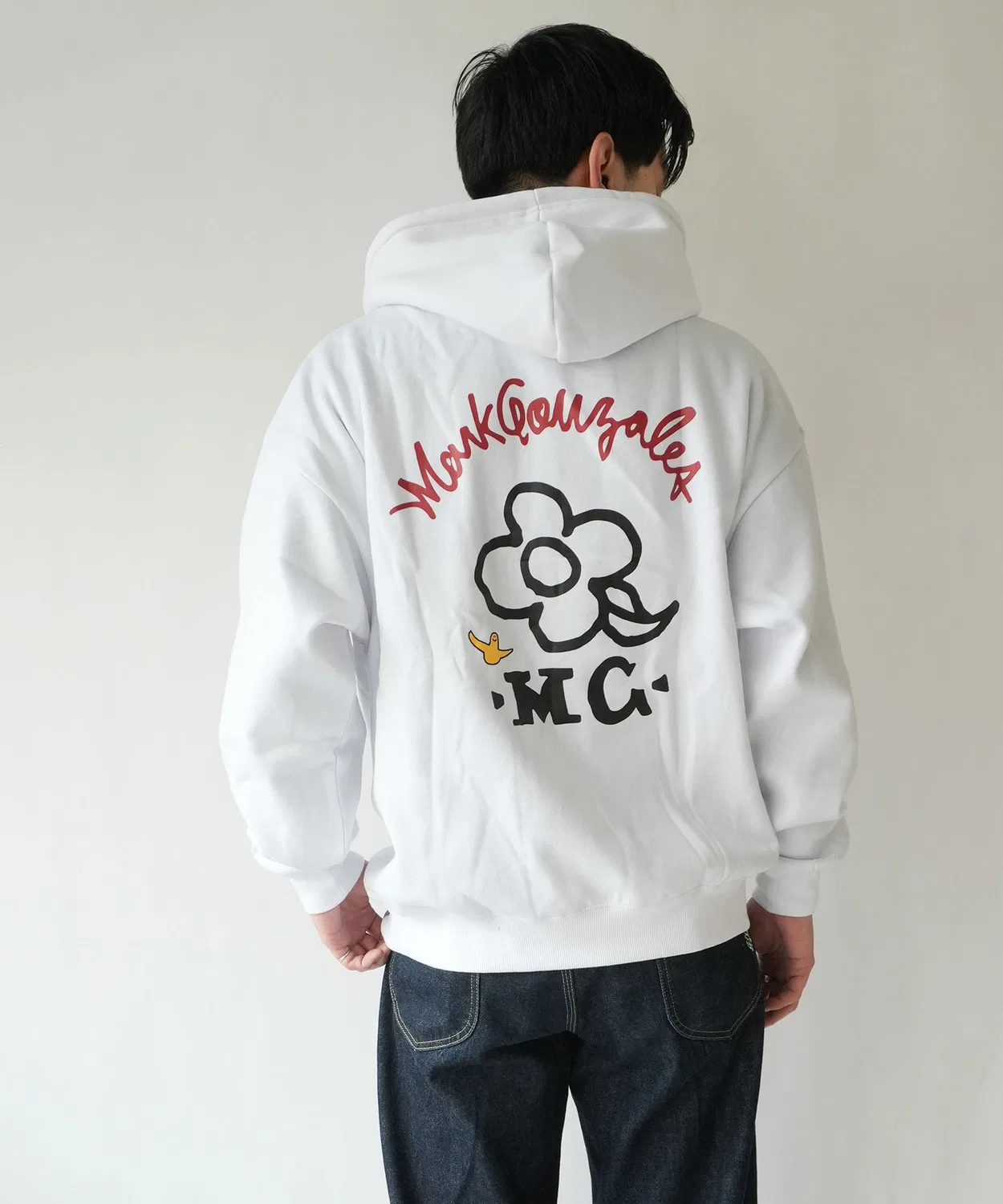Детский пуловер с принтом Flower Graphic Back Print Pullover Hoodie RiNc, Black — фото 2